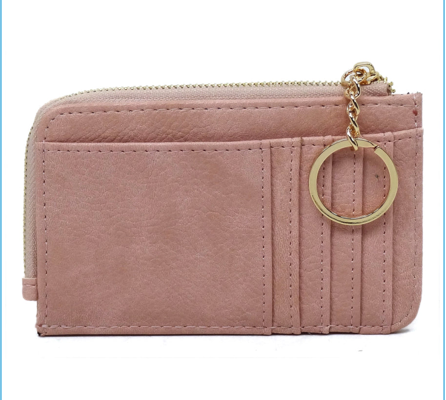 Alba Fashion Card Holder Keychain Wallet Blush