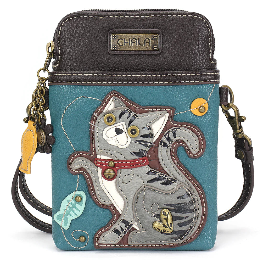 Chala Cellphone Crossbody Gray Tabby Cat