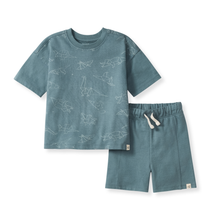 Load image into Gallery viewer, Origami Dinos Boy Tee &amp; Shorts Set: 12M
