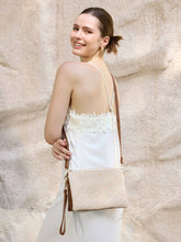 Load image into Gallery viewer, Diagonal Woven Crossbody w/ Wristlet: Natural
