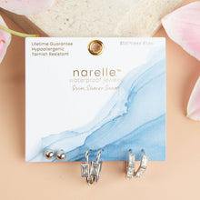 Load image into Gallery viewer, Narelle Waterproof Rectangle Hoop Earring Trio
