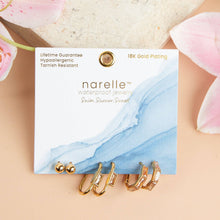 Load image into Gallery viewer, Narelle Waterproof Rectangle Hoop Earring Trio
