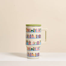 Load image into Gallery viewer, 20 oz Lifestyle Flip Straw Tumbler–Book Shelfie

