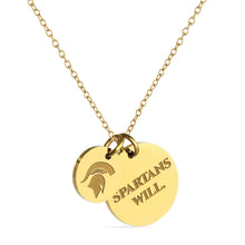 Load image into Gallery viewer, Michigan State 18K Gold Dipped Charm Necklace
