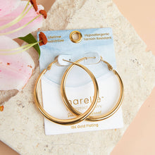 Load image into Gallery viewer, Waterproof Earrings Narelle Chunky Hoops in 18K Gold + Steel
