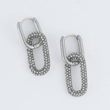 Load image into Gallery viewer, Narelle Waterproof Pave Linked Hoop Earrings

