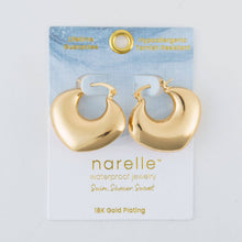 Load image into Gallery viewer, Narelle Waterproof Round Geo Hoop Earrings
