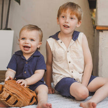 Load image into Gallery viewer, Organic Boy Slub Hooded Sleeveless Shirt &amp; Shorts Set: 18M
