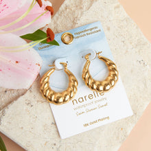 Load image into Gallery viewer, Narelle Waterproof Twisted Chunky Hoop Earrings
