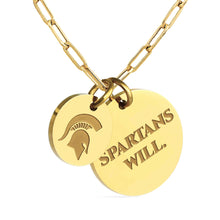 Load image into Gallery viewer, Michigan State Paperclip Chain Charm Necklace
