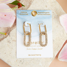 Load image into Gallery viewer, Narelle Waterproof Pave Linked Hoop Earrings
