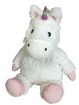 Warmies Unicorn microwavable lavender plush toy in white