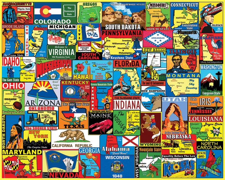 State Stickers 1000 pc Puzzle