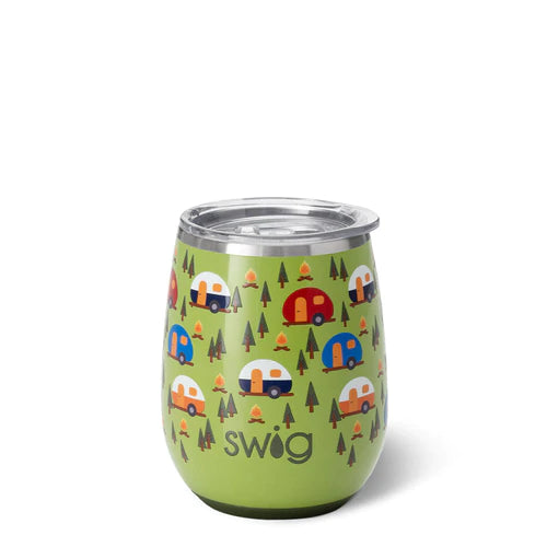 Swig Happy Camper 14oz Stainless Stemless Cup