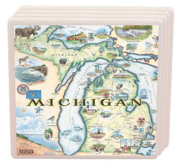 Michigan Ceramic Coaster (Individual)