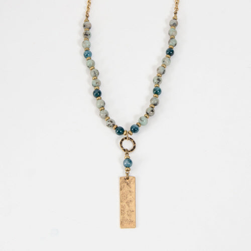 Multi Color Hammer Texture Necklace