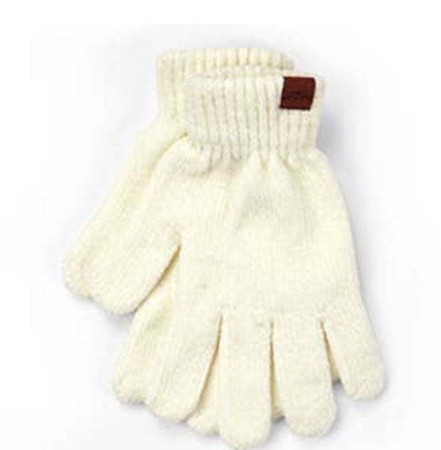 Soft Chenille Gloves Cream